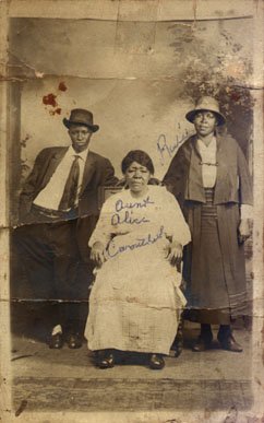 Mrs. A.C. Carrothers, daughter Rosie and her husband. Circa 1910. Photographer Unknown.