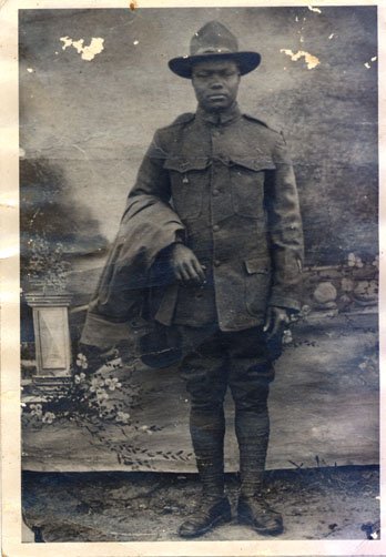 Chester Carrothers, known as "Ches," a WWI veteran. Circa 1917-1918