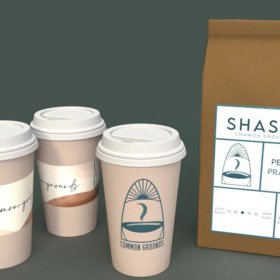Common Grounds Cups and Shasta Coffee