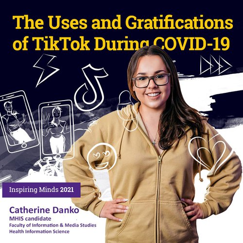 Inspiring Minds portrait graphic: Catherine Danko, The Uses and Gratifications of TikTok During COVID-19