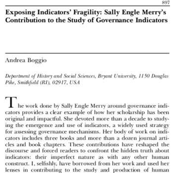 Exposing indicators' Fragility: Sally Engle Merry's Contribution to the Study of Governance Indicators