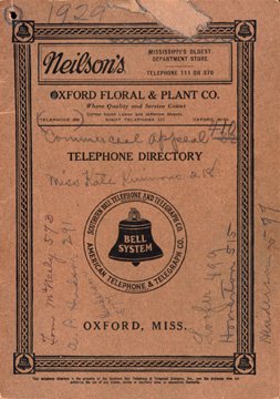 Oxford telephone directory, 1929