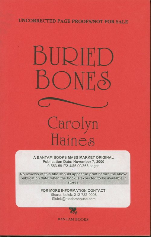 Buried Bones / Carolyn Haines. Uncorrected proof.
