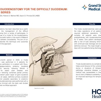 T-Tube Duodenostomy for the Difficult Duodenum: A Case Series