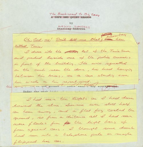 Martin Hegwood&#x27;s annotated manuscript for The Backroad to Big Easy