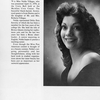 Nelda Villegas: Miss Pan American, 1978-'79