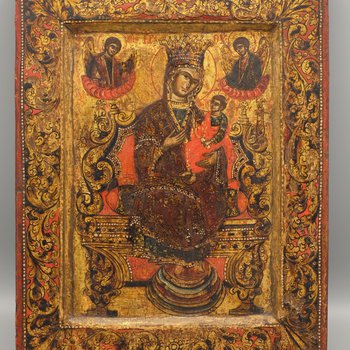 Icon of Mary, Queen of Heaven, and Christ