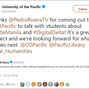 University of the Pacific Tweet