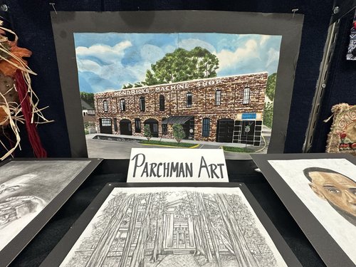 Samples of art made by inmates at Parchman Farm include drawings and paintings.