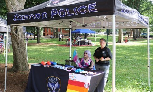 The Oxford Police Department had a tent in Information Alley