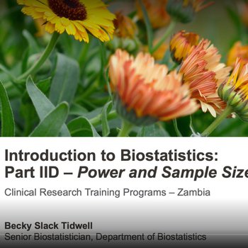 Introduction to Biostatistics: Part IID - Power and Sample Size