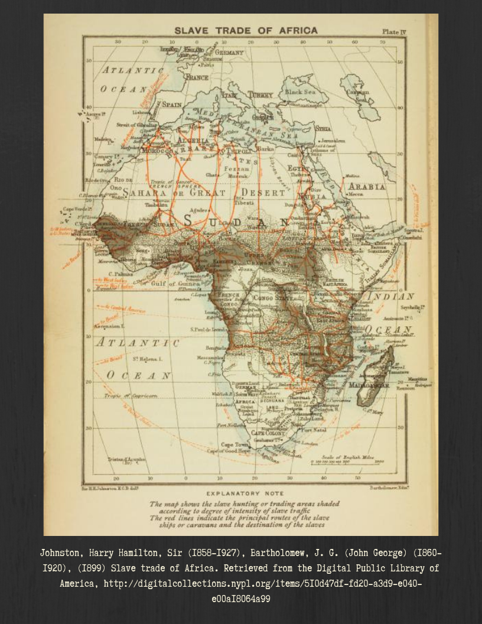 map of the slave trade in Africa