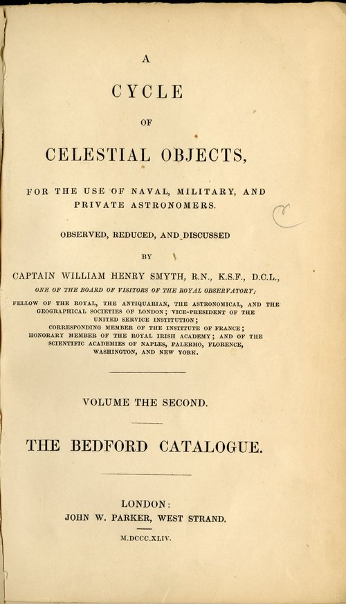 A Cycle of Celestial Objects / Capt. William Henry Smyth