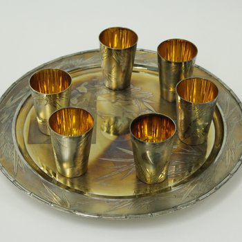 Wine Cups and Serving Tray