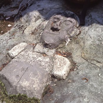 Loranzo Dow Pugh: Rock Carving of The Bust of a Man