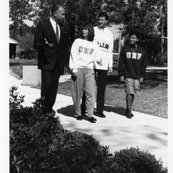 President Herbert and UNF Students, 1995