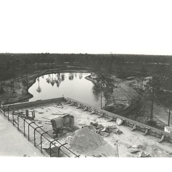 Campus Construction Overlooking the Boathouse Lake