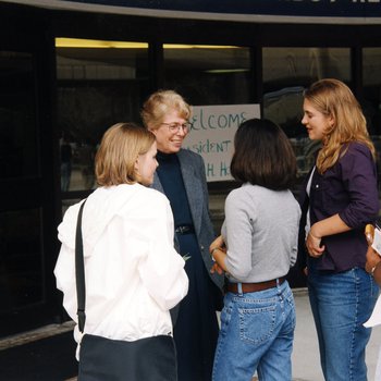 President Hopkins and UNF Students, 1999